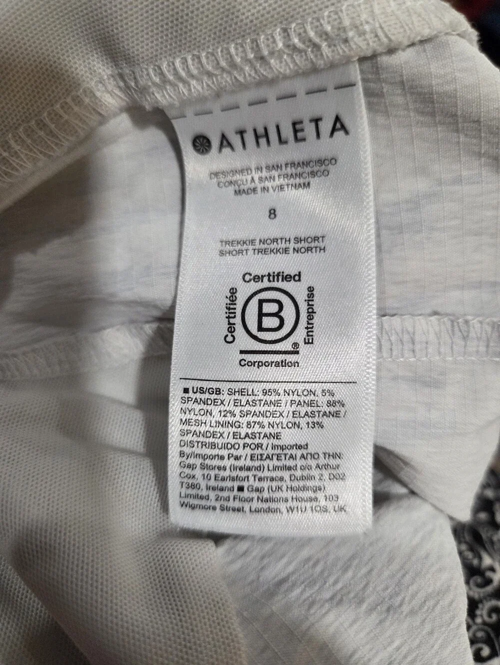 Athleta White and Gray Printed Athletic Shorts